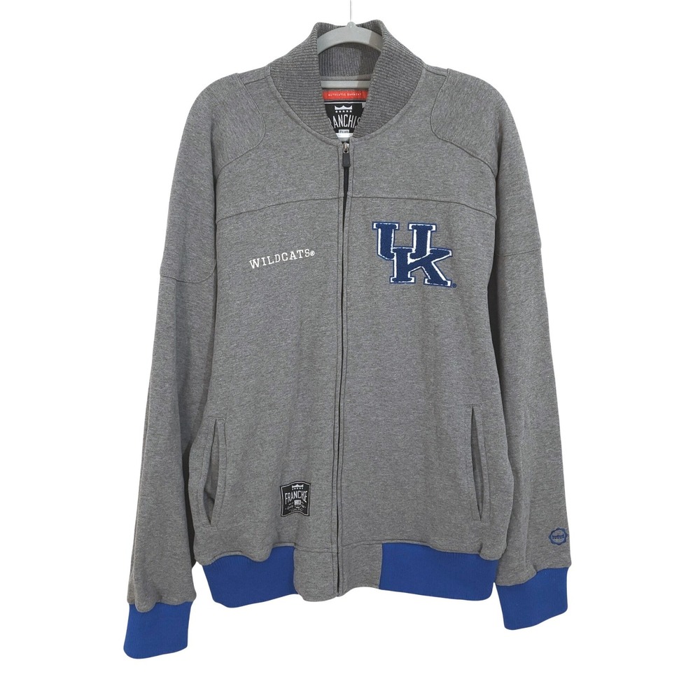 Franchise Club Kentucky Wildcats Full Zip Sweatshirt‎ Mens Medium Gray Blue